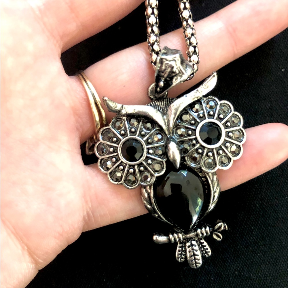 Matching jewelry set owl necklace bracelet earrings - Picture 5 of 11